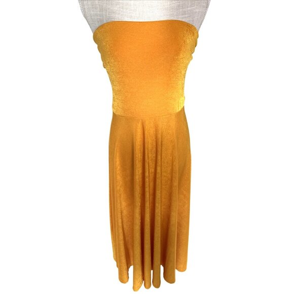 Maeve By Anthropologie Womens Orange Strapless Midi Dress XL - Picture 1 of 9